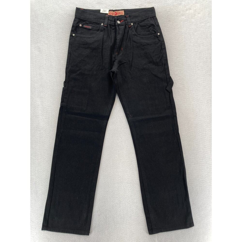 Nevada Jeans Mens 32x32 Relaxed Straight Carpenter Black‎ Denim Workwear Grunge